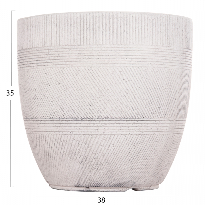 ΣΕΤ 4ΤΜΧ ΓΛΑΣΤΡΕΣ ΣΤΡΟΓΓΥΛΕΣ ΣΕΙΡΑ GARDENER HM4719 FIBERCLAY-ΧΡΩΜΑ CEMENT Φ44x43Υεκ