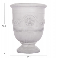 ΣΕΤ 3ΤΜΧ ΓΛΑΣΤΡΕΣ ΜΕ ΑΝΑΓΛΥΦΟ GARDENER HM4729 FIBERCLAY-ΣΕ ΥΠΟΛΕΥΚΟ Φ58x72.5Υεκ