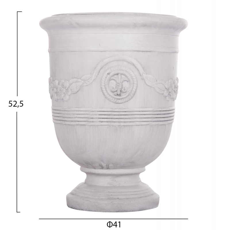 ΣΕΤ 3ΤΜΧ ΓΛΑΣΤΡΕΣ ΜΕ ΑΝΑΓΛΥΦΟ GARDENER HM4729 FIBERCLAY-ΣΕ ΥΠΟΛΕΥΚΟ Φ58x72.5Υεκ