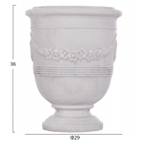 ΣΕΤ 3ΤΜΧ ΓΛΑΣΤΡΕΣ ΜΕ ΑΝΑΓΛΥΦΟ GARDENER HM4729 FIBERCLAY-ΣΕ ΥΠΟΛΕΥΚΟ Φ58x72.5Υεκ