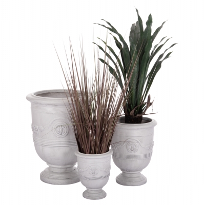 ΣΕΤ 3ΤΜΧ ΓΛΑΣΤΡΕΣ ΜΕ ΑΝΑΓΛΥΦΟ GARDENER HM4729 FIBERCLAY-ΣΕ ΥΠΟΛΕΥΚΟ Φ58x72.5Υεκ