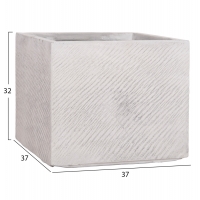 ΣΕΤ 4ΤΜΧ ΓΛΑΣΤΡΕΣ ΤΕΤΡΑΓΩΝΕΣ GARDENER HM4730 FIBERCLAY ΓΚΡΙ CEMENT 37x37x32Υεκ.