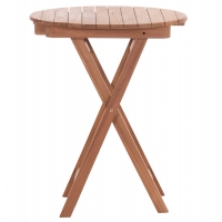 ΤΡΑΠΕΖΙ ΣΚΗΝΟΘΕΤΗ ΣΤΡΟΓΓΥΛΟ HEIDEL HM18120 ΞΥΛΟ TEAK--ΦΥΣΙΚΟ Φ60x75Υεκ.