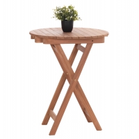 ΤΡΑΠΕΖΙ ΣΚΗΝΟΘΕΤΗ ΣΤΡΟΓΓΥΛΟ HEIDEL HM18120 ΞΥΛΟ TEAK--ΦΥΣΙΚΟ Φ60x75Υεκ.