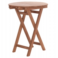 ΤΡΑΠΕΖΙ ΣΚΗΝΟΘΕΤΗ ΣΤΡΟΓΓΥΛΟ HEIDEL HM18120 ΞΥΛΟ TEAK--ΦΥΣΙΚΟ Φ60x75Υεκ.