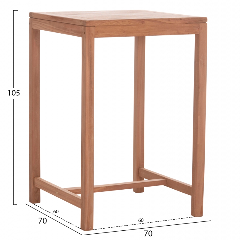 ΤΡΑΠΕΖΙ ΜΠΑΡ ΤΕΤΡΑΓΩΝΟ PRESSCOT HM18113 ΞΥΛΟ TEAK ΣΕ ΦΥΣΙΚΟ 70x70x105Υεκ. ΤΡΑΠΕΖΙ ΜΠΑΡ ΤΕΤΡΑΓΩΝΟ PRESSCOT HM18113 ΞΥΛΟ TEAK ΣΕ ΦΥΣΙΚΟ 70x70x105Υεκ.