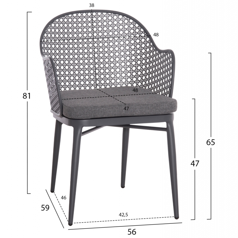 ΣΕΤ LOUNGE 3TMX ΕΞ.ΧΩΡΟΥ OREGO HM21107.01 ΑΛΟΥΜΙΝΙΟ & ΜΕΤΑΛΛΟ ΣΕ ΣΚΟΥΡΟ ΓΚΡΙ
