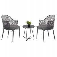 ΣΕΤ LOUNGE 3TMX ΕΞ.ΧΩΡΟΥ OREGO HM21107.01 ΑΛΟΥΜΙΝΙΟ & ΜΕΤΑΛΛΟ ΣΕ ΣΚΟΥΡΟ ΓΚΡΙ