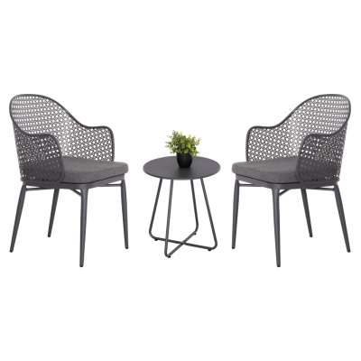 ΣΕΤ LOUNGE 3TMX ΕΞ.ΧΩΡΟΥ OREGO HM21107.01 ΑΛΟΥΜΙΝΙΟ & ΜΕΤΑΛΛΟ ΣΕ ΣΚΟΥΡΟ ΓΚΡΙ