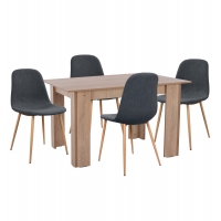 ΣΕΤ ΤΡΑΠΕΖΑΡΙΑΣ 5ΤΜΧ KELVIN HM21117 ΤΡΑΠΕΖΙ ΜΕ ΚΑΡΕΚΛΕΣ ΜΕΤΑΛΛΙΚΕΣ ΜΕ ΥΦΑΣΜΑ