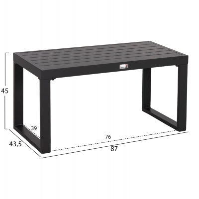 ΤΡΑΠΕΖΑΚΙ ΞΑΠΛΩΣΤΡΑΣ SENTRY HM6275.03 ΑΛΟΥΜΙΝΙΟ ΣΕ ΣΚΟΥΡΟ ΓΚΡΙ 87x43,5x45Υεκ.