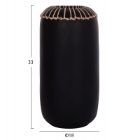 ΕΠΙΤΡΑΠΕΖΙΟ ΔΙΑΚΟΣΜΗΤΙΚΟ ΒΑΖΟ LENNOX HM4675.01S TΕΡΑΚΟΤΑ ΣΕ ΜΑΥΡΟ--Φ18x33Υεκ.