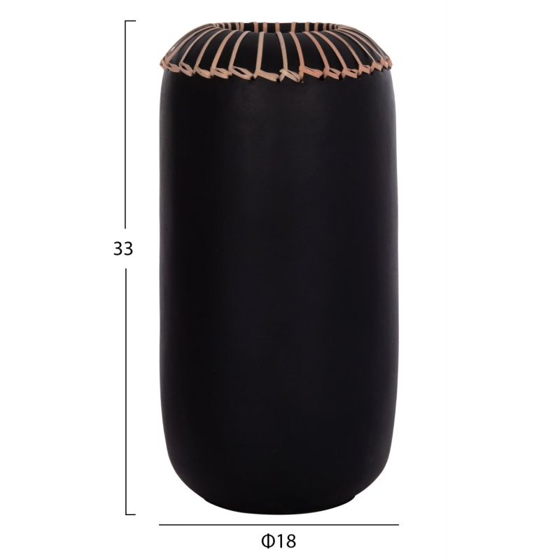 ΕΠΙΤΡΑΠΕΖΙΟ ΔΙΑΚΟΣΜΗΤΙΚΟ ΒΑΖΟ LENNOX HM4675.01S TΕΡΑΚΟΤΑ ΣΕ ΜΑΥΡΟ--Φ18x33Υεκ.