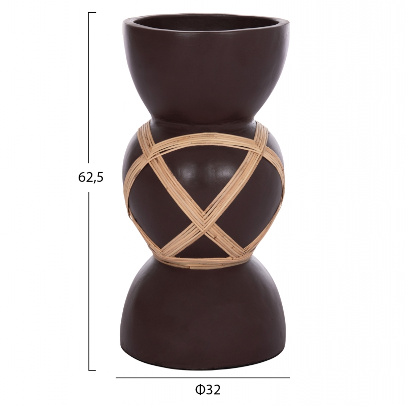 ΔΙΑΚΟΣΜΗΤΙΚΟ ΒΑΖΟ ΔΑΠΕΔΟΥ MAYNARD HM4672.07L TERRACOTTA ΣΟΚΟΛΑΤΙ-RATTAN Φ32x62.5Υεκ ΔΙΑΚΟΣΜΗΤΙΚΟ ΒΑΖΟ ΔΑΠΕΔΟΥ MAYNARD HM4672.07L TERRACOTTA ΣΟΚΟΛΑΤΙ-RATTAN Φ32x62.5Υεκ