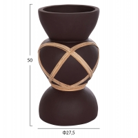 ΔΙΑΚΟΣΜΗΤΙΚΟ ΒΑΖΟ ΔΑΠΕΔΟΥ MAYNARD HM4672.07S TERRACOTTA ΣΟΚΟΛΑΤΙ-RATTAN Φ27.5x50Υεκ