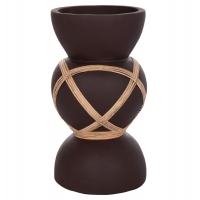 ΔΙΑΚΟΣΜΗΤΙΚΟ ΒΑΖΟ ΔΑΠΕΔΟΥ MAYNARD HM4672.07S TERRACOTTA ΣΟΚΟΛΑΤΙ-RATTAN Φ27.5x50Υεκ