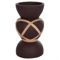 ΔΙΑΚΟΣΜΗΤΙΚΟ ΒΑΖΟ ΔΑΠΕΔΟΥ MAYNARD HM4672.07S TERRACOTTA ΣΟΚΟΛΑΤΙ-RATTAN Φ27.5x50Υεκ