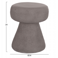 ΣΚΑΜΠΟ ΣΤΡΟΓΓΥΛΟ INTERON HM18171.03 FIBER CEMENT ΣΕ ΓΚΡΙ--Φ34x39Υεκ.