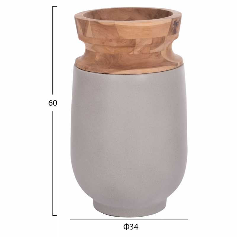 ΔΙΑΚΟΣΜΗΤΙΚΟ ΒΑΖΟ ΔΑΠΕΔΟΥ LINTER HM4662.03S FIBER CEMENT ΓΚΡΙ--ΞΥΛΟ ΤΕΑΚ Φ34x60Υεκ. ΔΙΑΚΟΣΜΗΤΙΚΟ ΒΑΖΟ ΔΑΠΕΔΟΥ LINTER HM4662.03S FIBER CEMENT ΓΚΡΙ--ΞΥΛΟ ΤΕΑΚ Φ34x60Υεκ.