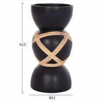 ΔΙΑΚΟΣΜΗΤΙΚΟ ΒΑΖΟ ΔΑΠΕΔΟΥ MAYNARD HM4672.01L TERRACOTTA ΜΑΥΡΟ-RATTAN Φ32x62.5Υεκ