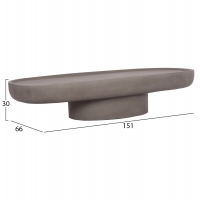ΤΡΑΠΕΖΙ ΣΑΛΟΝΙΟΥ DESSY HM18153.03 FIBER CEMENT ΣΕ ΓΚΡΙ--151x66x30Υεκ.