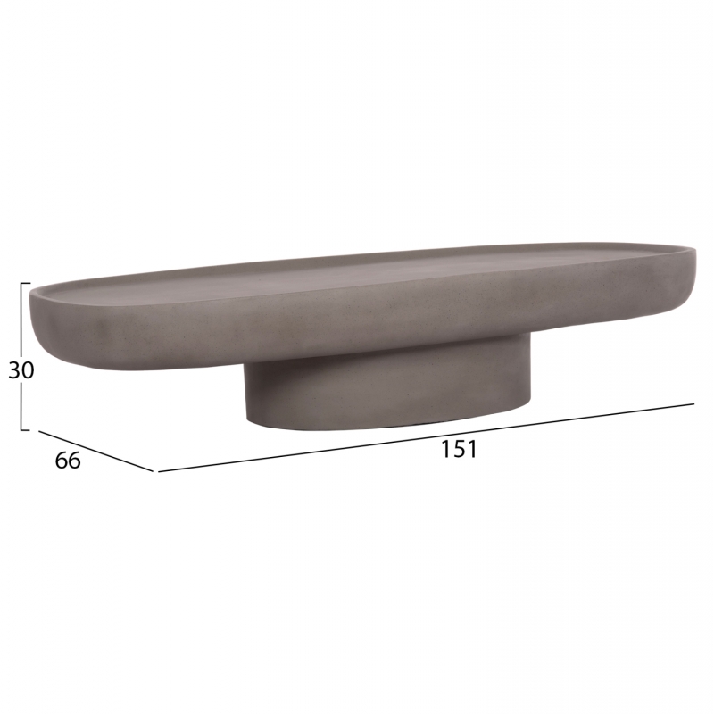 ΤΡΑΠΕΖΙ ΣΑΛΟΝΙΟΥ DESSY HM18153.03 FIBER CEMENT ΣΕ ΓΚΡΙ--151x66x30Υεκ.