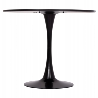 ΤΡΑΠΕΖΙ ΣΤΡΟΓΓΥΛΟ BROLIN HM18141.02 MDF TOP-ΒΑΣΗ ΜΕΤΑΛΛΙΚΗ--ΜΑΥΡΟ Φ90x73Υεκ