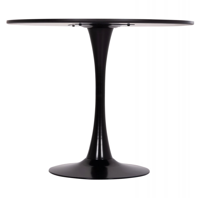 ΤΡΑΠΕΖΙ ΣΤΡΟΓΓΥΛΟ BROLIN HM18141.02 MDF TOP-ΒΑΣΗ ΜΕΤΑΛΛΙΚΗ--ΜΑΥΡΟ Φ90x73Υεκ