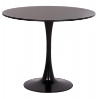 ΤΡΑΠΕΖΙ ΣΤΡΟΓΓΥΛΟ BROLIN HM18141.02 MDF TOP-ΒΑΣΗ ΜΕΤΑΛΛΙΚΗ--ΜΑΥΡΟ Φ90x73Υεκ