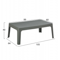ΤΡΑΠΕΖΑΚΙ ΟΡΘΟΓΩΝΙΟ SLEEK HM6367.05 ΠΟΛΥΠΡΟΠΥΛΕΝΙΟ DARK OLIVE 105x64x40Υεκ.