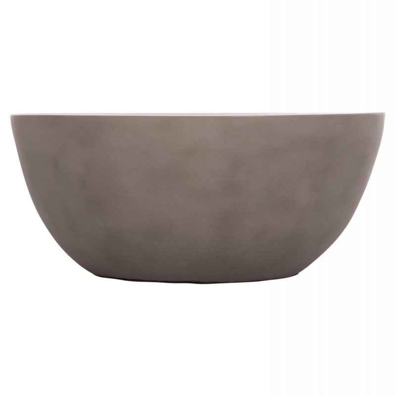ΤΡΑΠΕΖΙ ΣΑΛΟΝΙΟΥ ΣΤΡΟΓΓΥΛΟ ALLAN HM18162.03 FIBER CEMENT ΣΕ ΓΚΡΙ--Φ92x49Υεκ.