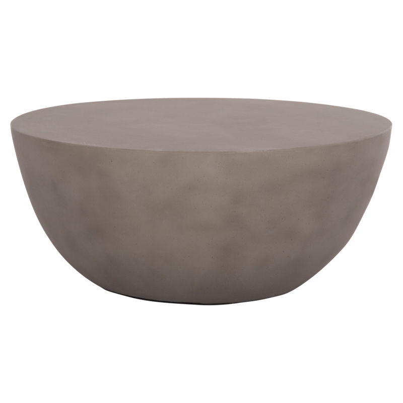 ΤΡΑΠΕΖΙ ΣΑΛΟΝΙΟΥ ΣΤΡΟΓΓΥΛΟ ALLAN HM18162.03 FIBER CEMENT ΣΕ ΓΚΡΙ--Φ92x49Υεκ.