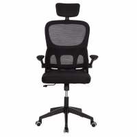 ΚΑΡΕΚΛΑ ΓΡΑΦΕΙΟΥ BASTON HM18236.01 ΜΑΥΡΟ MESH & PP ΣΚΕΛΕΤΟΣ 64x60x117-127Υεκ.