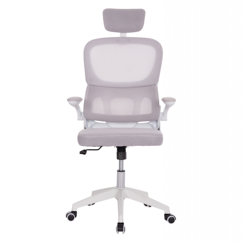 ΚΑΡΕΚΛΑ ΓΡΑΦΕΙΟΥ BASTON HM18236.03 ΓΚΡΙ MESH & ΛΕΥΚΟΣ PP ΣΚΕΛΕΤΟΣ 64x60x127Υεκ.