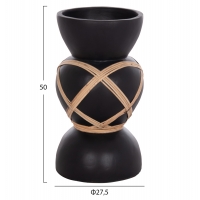 ΔΙΑΚΟΣΜΗΤΙΚΟ ΒΑΖΟ ΔΑΠΕΔΟΥ MAYNARD HM4672.01S TERRACOTTA ΜΑΥΡΟ-RATTAN Φ27.5x50Υ
