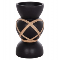 ΔΙΑΚΟΣΜΗΤΙΚΟ ΒΑΖΟ ΔΑΠΕΔΟΥ MAYNARD HM4672.01S TERRACOTTA ΜΑΥΡΟ-RATTAN Φ27.5x50Υ
