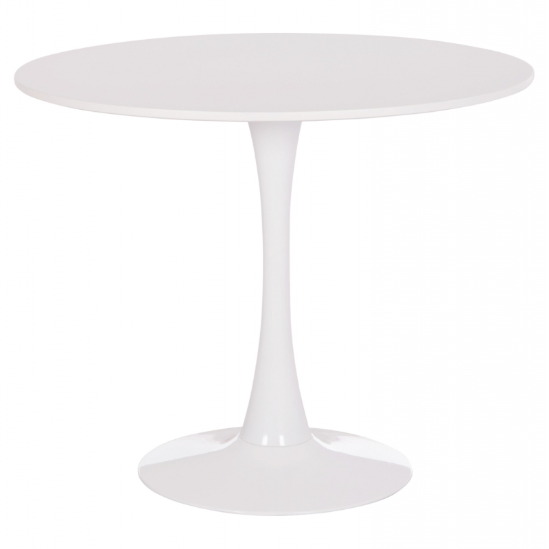 ΤΡΑΠΕΖΙ ΣΤΡΟΓΓΥΛΟ BROLIN HM18141.01 MDF TOP-ΒΑΣΗ ΜΕΤΑΛΛΙΚΗ--ΛΕΥΚΟ Φ90x73Υεκ