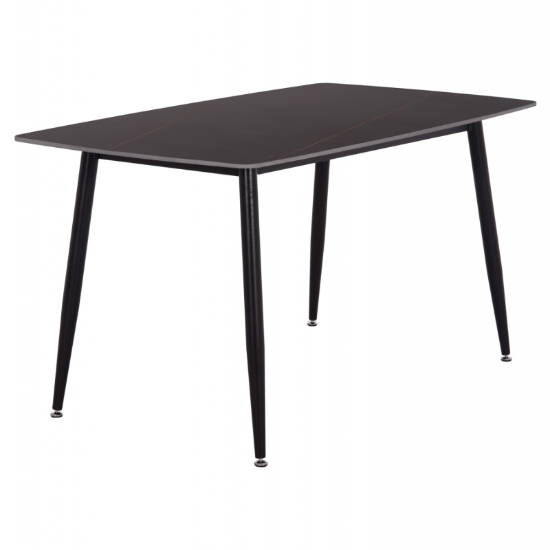 ΤΡΑΠΕΖΙ RAVEN HM18149.02 ΚΕΡΑΜΙΚΟ TOP ΜΕ ΟΨΗ ΜΑΥΡΟ ΜΑΡΜΑΡΟ 140x80x74Υεκ.