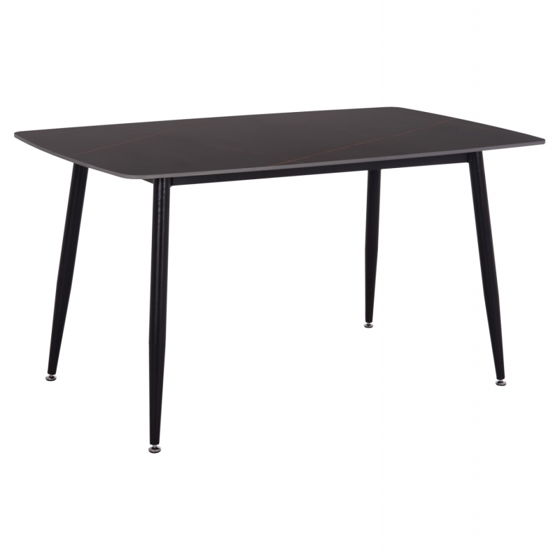 ΤΡΑΠΕΖΙ RAVEN HM18149.02 ΚΕΡΑΜΙΚΟ TOP ΜΕ ΟΨΗ ΜΑΥΡΟ ΜΑΡΜΑΡΟ 140x80x74Υεκ.