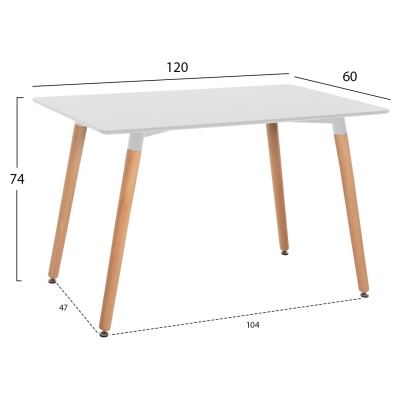 ΣΕΤ ΤΡΑΠΕΖΑΡΙΑΣ 5ΤΜΧ VEGAS HM21184 MDF TOP ΣΕ ΛΕΥΚΟ--ΠΟΔΙΑ ΟΞΙΑΣ