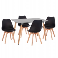 ΣΕΤ ΤΡΑΠΕΖΑΡΙΑΣ 5ΤΜΧ VEGAS HM21185 MDF TOP ΣΕ ΑΝΟΙΧΤΟ ΓΚΡΙ--ΠΟΔΙΑ ΟΞΙΑΣ