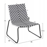 ΣΕΤ LOUNGE 3TMX ΕΞ.ΧΩΡΟΥ PONY HM21193 ΜΕΤΑΛΛΟ ΣΕ ΓΚΡΙ--ΣΥΝΘ.RATTAN ΣΕ ΛΕΥΚΟ-ΜΑΥΡΟ