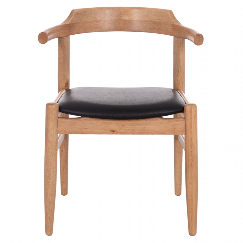 ΠΟΛΥΘΡΟΝΑ CERSEI HM9946.01 RUBBERWOOD ΣΕ LIGHT OAK & PU ΣΕ ΜΑΥΡΟ 57x53x72Υεκ
