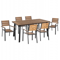 ΣΕΤ ΤΡΑΠΕΖΑΡΙΑΣ TABER HM21198 ΤΡΑΠΕΖΙ & 6 ΠΟΛΥΘΡΟΝΕΣ-ΑΛΟΥΜΙΝΙΟ & POLYWOOD-ΑΝΘΡΑΚΙ