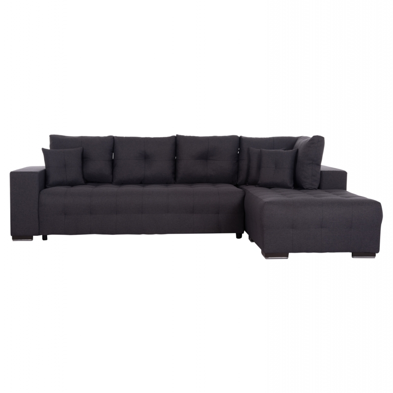 ΓΩΝΙΑΚΟΣ ΚΑΝΑΠΕΣ-ΚΡΕΒΑΤΙ ΜΕ ΑΠΟΘ.ΧΩΡΟ TRENDSTON HM3302.01R ΓΚΡΙ ΥΦΑΣΜΑ 298x177x95Υεκ