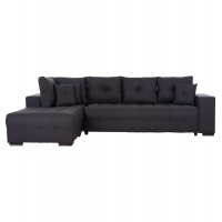 ΓΩΝΙΑΚΟΣ ΚΑΝΑΠΕΣ-ΚΡΕΒΑΤΙ ΜΕ ΑΠΟΘ.ΧΩΡΟ TRENDSTON HM3302.01L ΓΚΡΙ ΥΦΑΣΜΑ 298x177x95Υεκ