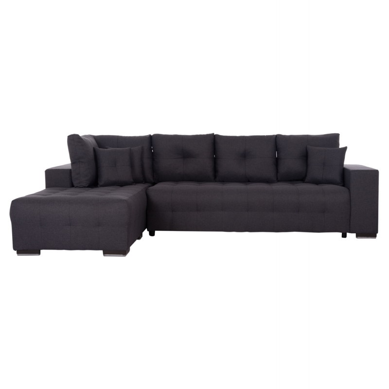 ΓΩΝΙΑΚΟΣ ΚΑΝΑΠΕΣ-ΚΡΕΒΑΤΙ ΜΕ ΑΠΟΘ.ΧΩΡΟ TRENDSTON HM3302.01L ΓΚΡΙ ΥΦΑΣΜΑ 298x177x95Υεκ