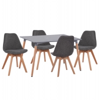 ΣΕΤ ΤΡΑΠΕΖΑΡΙΑΣ 5ΤΜΧ VEGAS HM21177 MDF TOP ΣΕ ΓΚΡΙ--ΥΦΑΣΜΑ ΣΕ ΓΚΡΙ