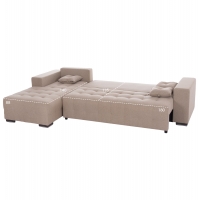 ΓΩΝΙΑΚΟΣ ΚΑΝΑΠΕΣ-ΚΡΕΒΑΤΙ ΜΕ ΑΠΟΘ.ΧΩΡΟ TRENDSTON HM3302.03L ΜΠΕΖ ΥΦΑΣΜΑ 298x177x95Υεκ