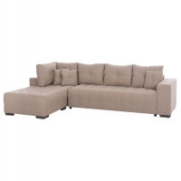 ΓΩΝΙΑΚΟΣ ΚΑΝΑΠΕΣ-ΚΡΕΒΑΤΙ ΜΕ ΑΠΟΘ.ΧΩΡΟ TRENDSTON HM3302.03L ΜΠΕΖ ΥΦΑΣΜΑ 298x177x95Υεκ
